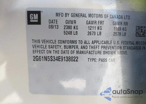 2014 Cadillac Xts Luxury z USA, uszkodzony, nr VIN 2G61N5S34E9138022